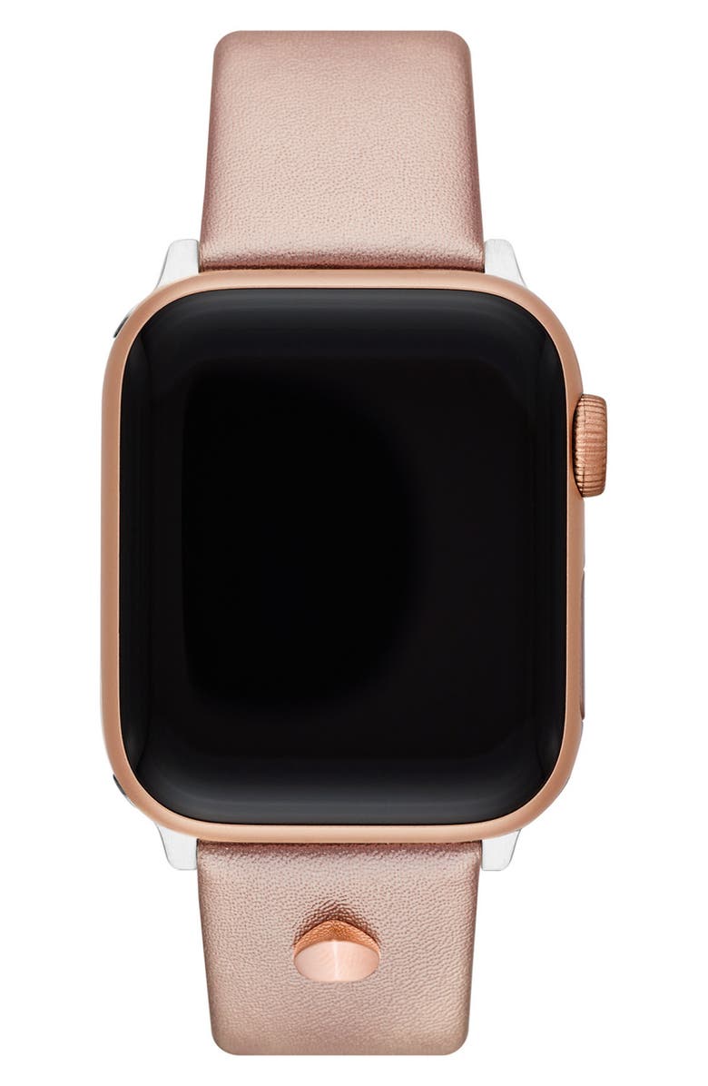Kate Spade New York metallic leather 20mm Apple Watch<sup>®</sup> watchband, Alternate, color,