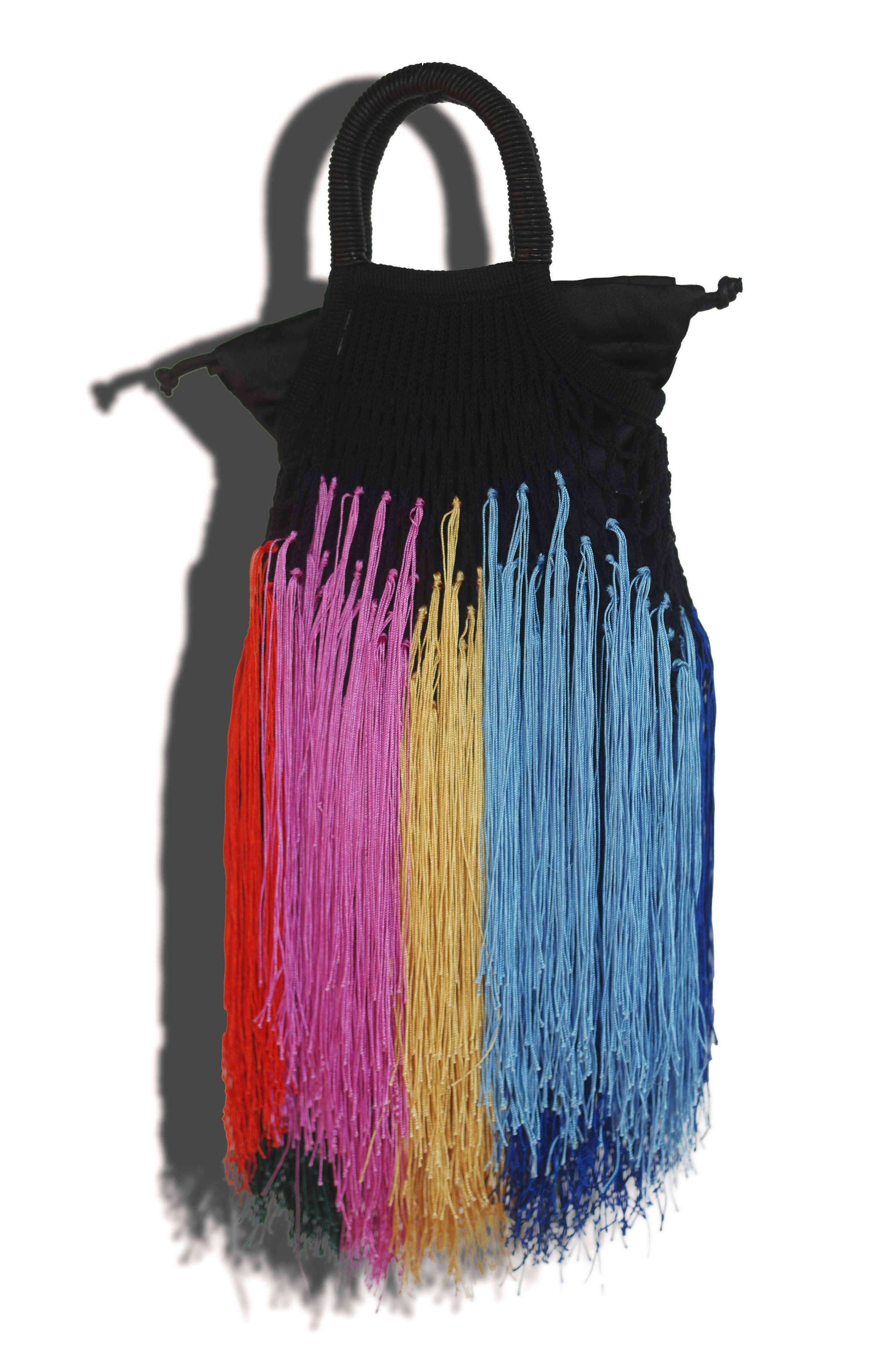 Petit Kouraj Mini Fringe Top Handle Bag, Alternate, color, 