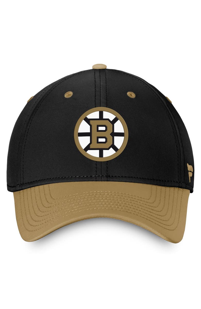 FANATICS Men's Fanatics Branded Black/Gold Boston Bruins Authentic Pro Rink Two-Tone Flex Hat, Alternate, color,