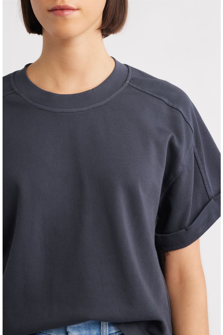 Brie Boxy Short Sleeve Sweatshirt, Alternate, color, BLACK