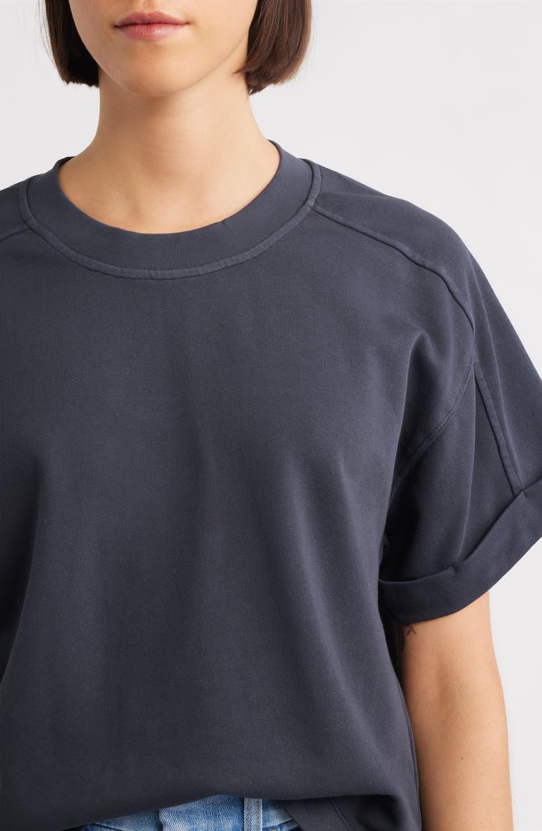 CITY BLUES Brie Boxy Short Sleeve Sweatshirt, Alternate, color, Black