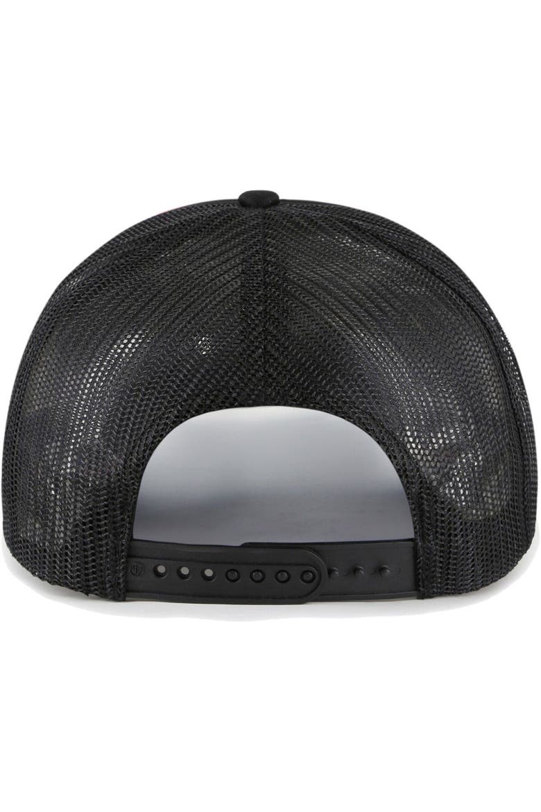 Men's '47 Black Chicago White Sox Backhaul Foam Trucker Snapback Hat, Alternate, color, Black