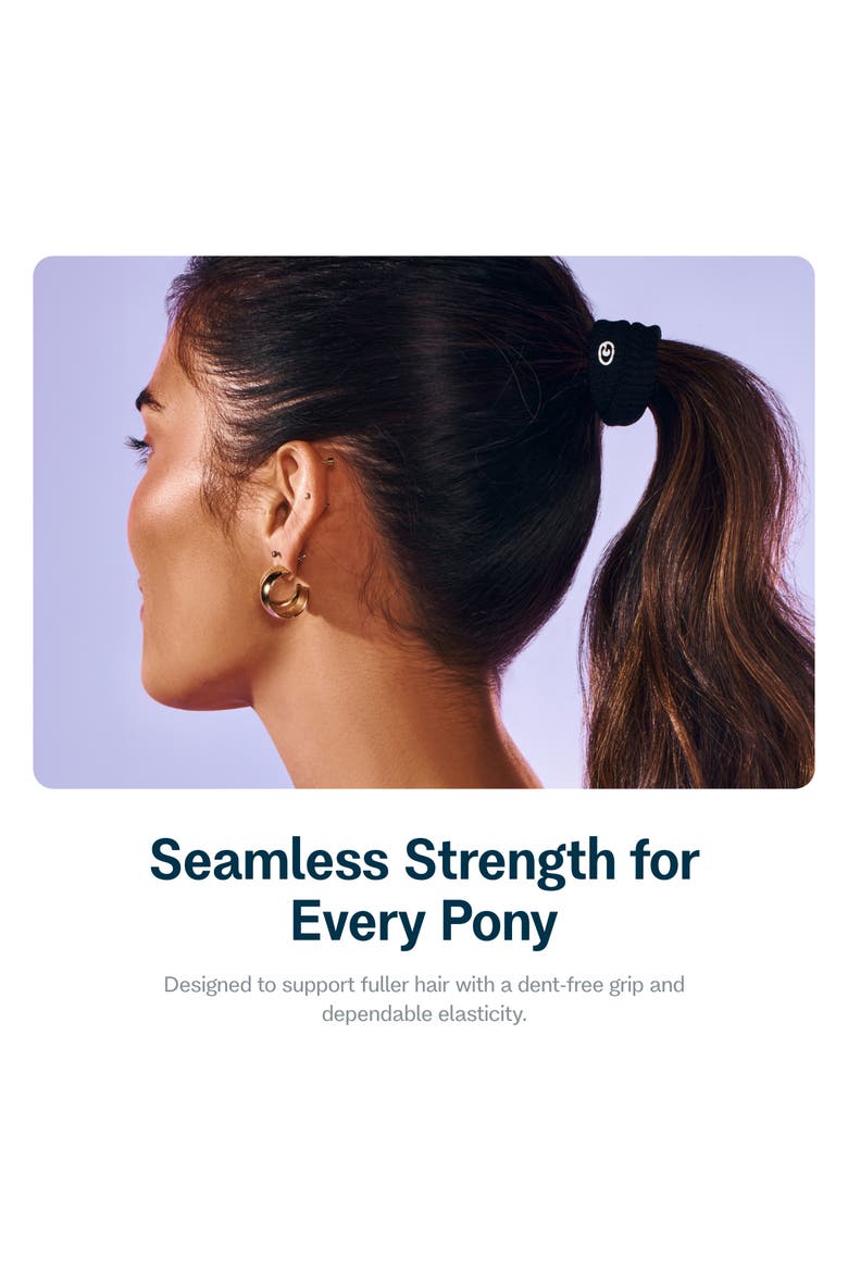 Thick Fit Hair Bands, Damage Free Hair Ties Made with Seamless Microfiber Elastics, Alternate, color, Black