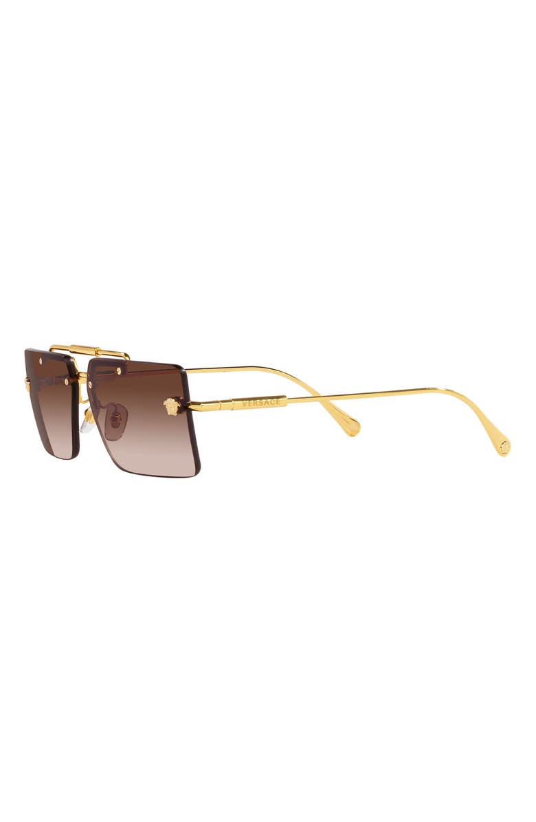 Versace 60mm Gradient Rectangular Sunglasses, Alternate, color, 