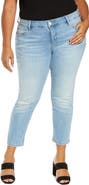 SLINK Jeans Distressed Crop Boyfriend Jeans
