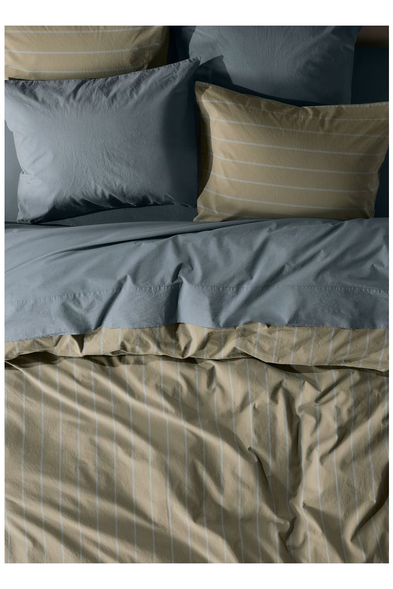 BRUSHED COTTON DUVET COVER, Alternate, color, MOSS/ WAVE