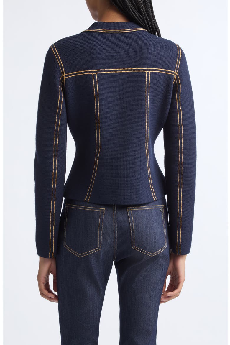 Canyon Wool Blend Knit Jacket, Alternate, color, NAVY/ SPRUCE YELLOW