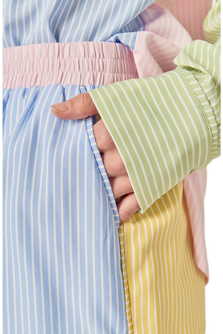 Colorblock Stripe Pull-On Shorts, Alternate, color, MULTI
