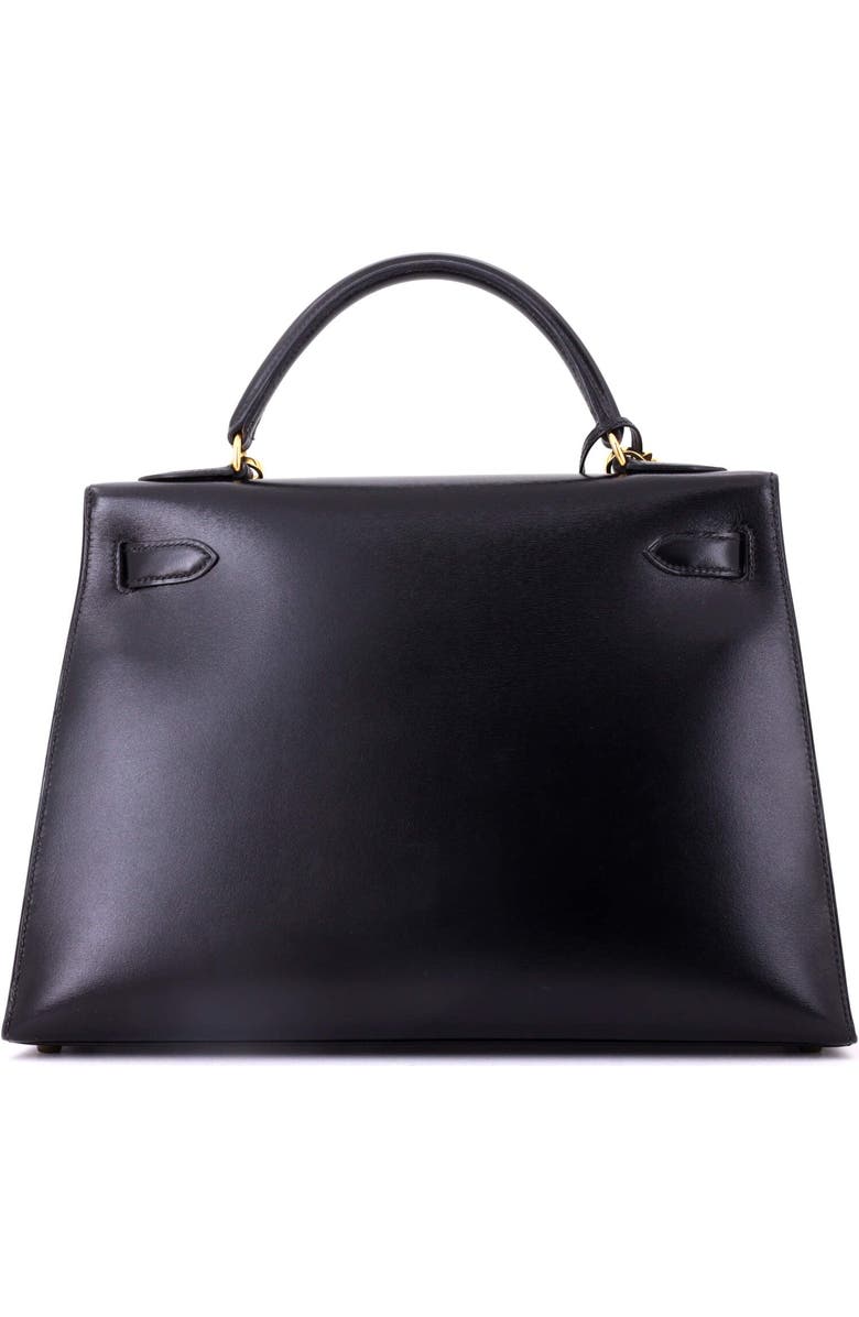 Pre-Owned Hermes Kelly Handbag Black Box Calf with Gold Hardware 32, Alternate, color, Noir