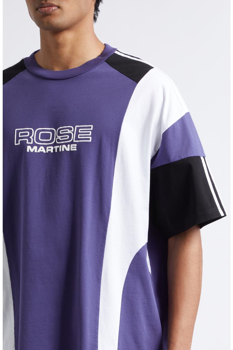 Paneled Oversize Logo T-Shirt, Alternate, color, PURPLE INDIGO