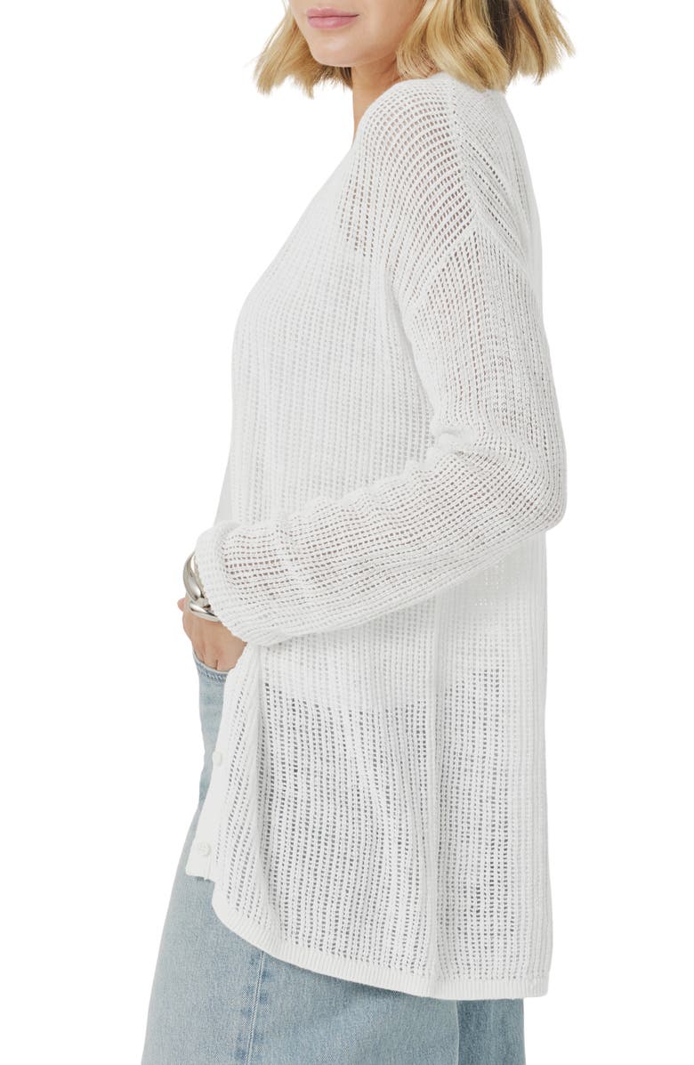 Splendid Yasmine Cotton and Linen Cardigan, Alternate, color, White