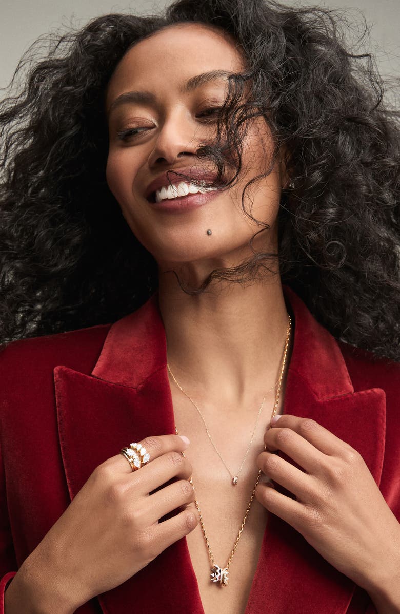 Adina Reyter Pavé Diamond Crown Charm, Alternate, color, Silver