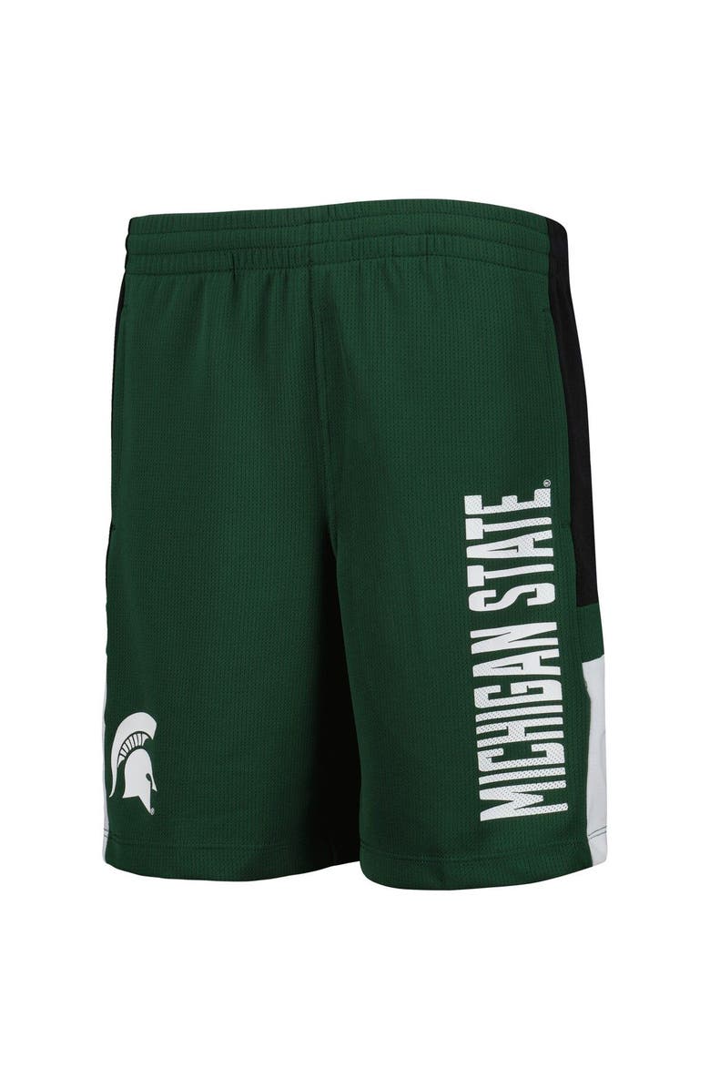 Outerstuff Youth Green Michigan State Spartans Lateral Mesh Performance Shorts, Alternate, color,