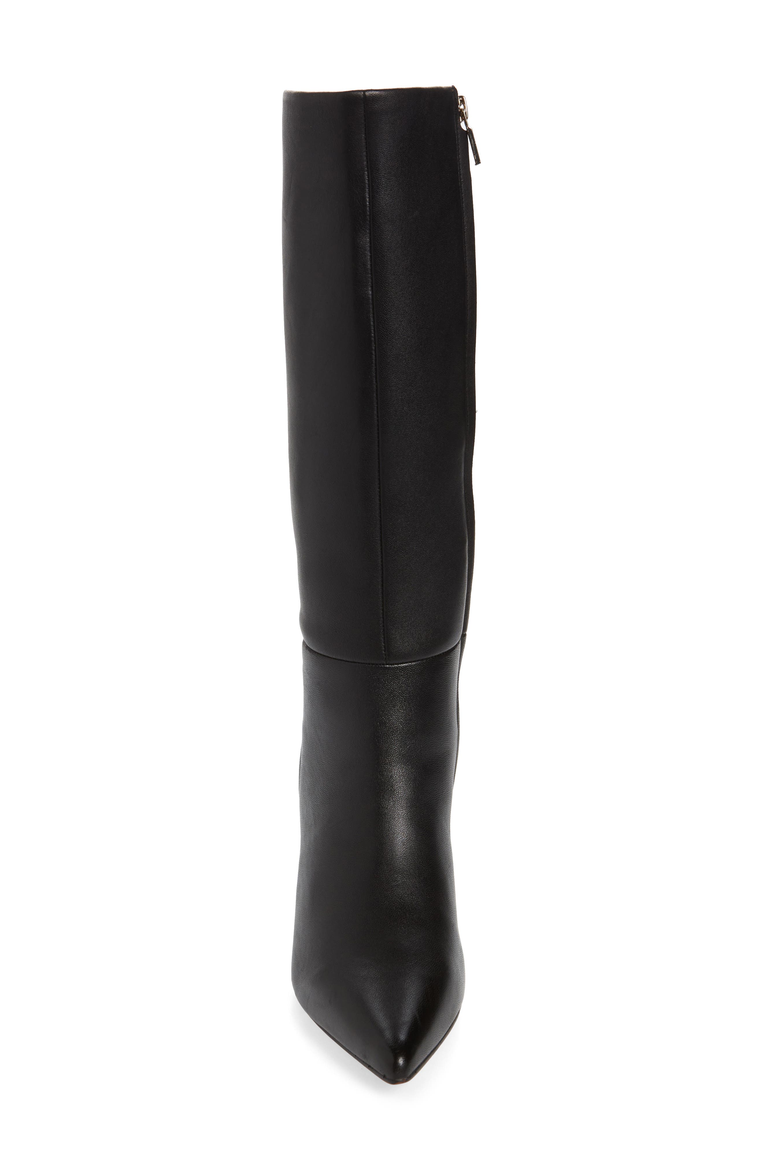 FRANKIE4 Allegra Pointed Toe Knee High Boot, Alternate, color, Black Fitted