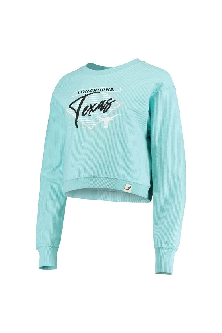 Women's League Collegiate Wear Light Blue Texas Longhorns Corded Timber Crop Pullover Sweatshirt, Alternate, color, Light Blue