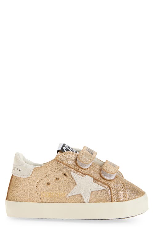 Golden Goose School Laminated Sneaker In Platinum/white