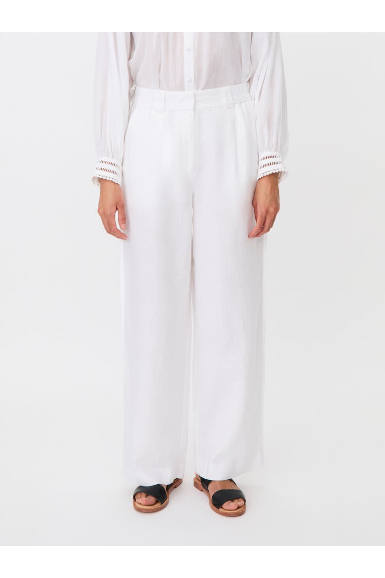 Mapriselle Wide-Leg Linen Trousers, Main, color, White