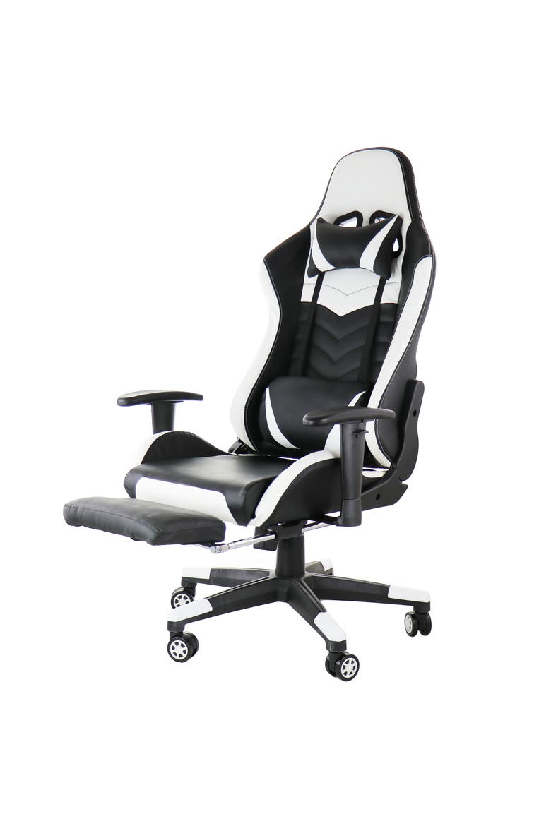 Gaming Chair in Black and White, Alternate, color, Black