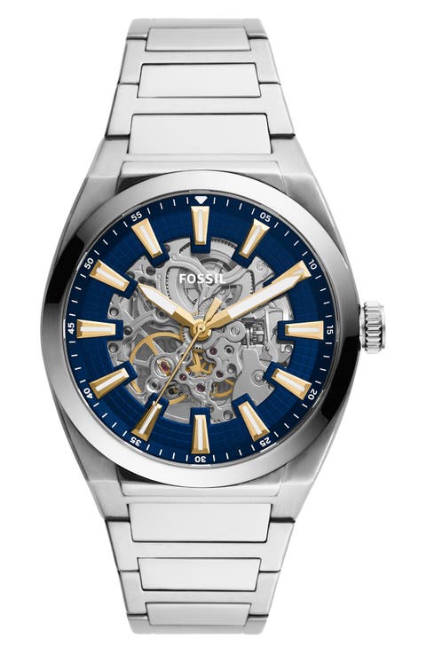Everett Skeleton Bracelet Watch, 42mm