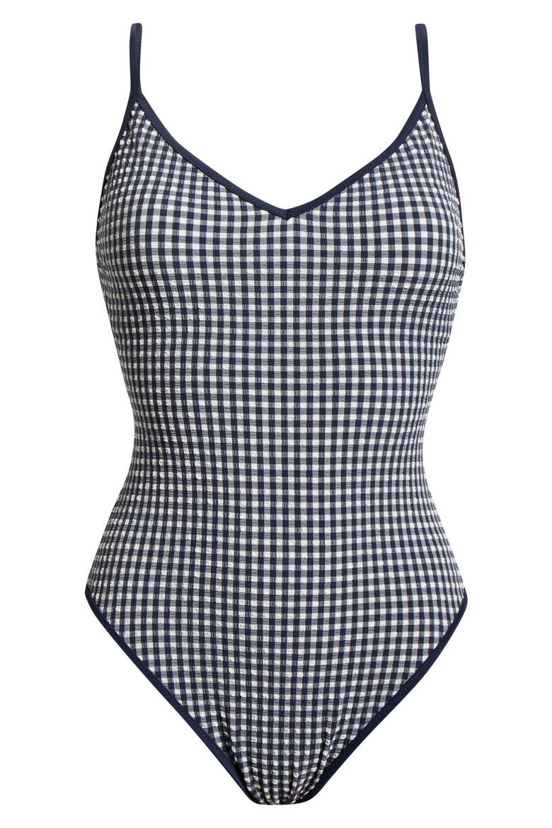 High Cut One-Piece Swimsuit, Alternate, color, NAVY MOOD