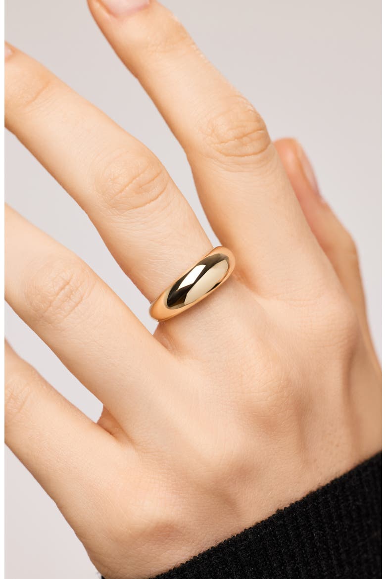 Solid Yellow Gold - Gold Medium Dome Ring, Alternate, color, Gold