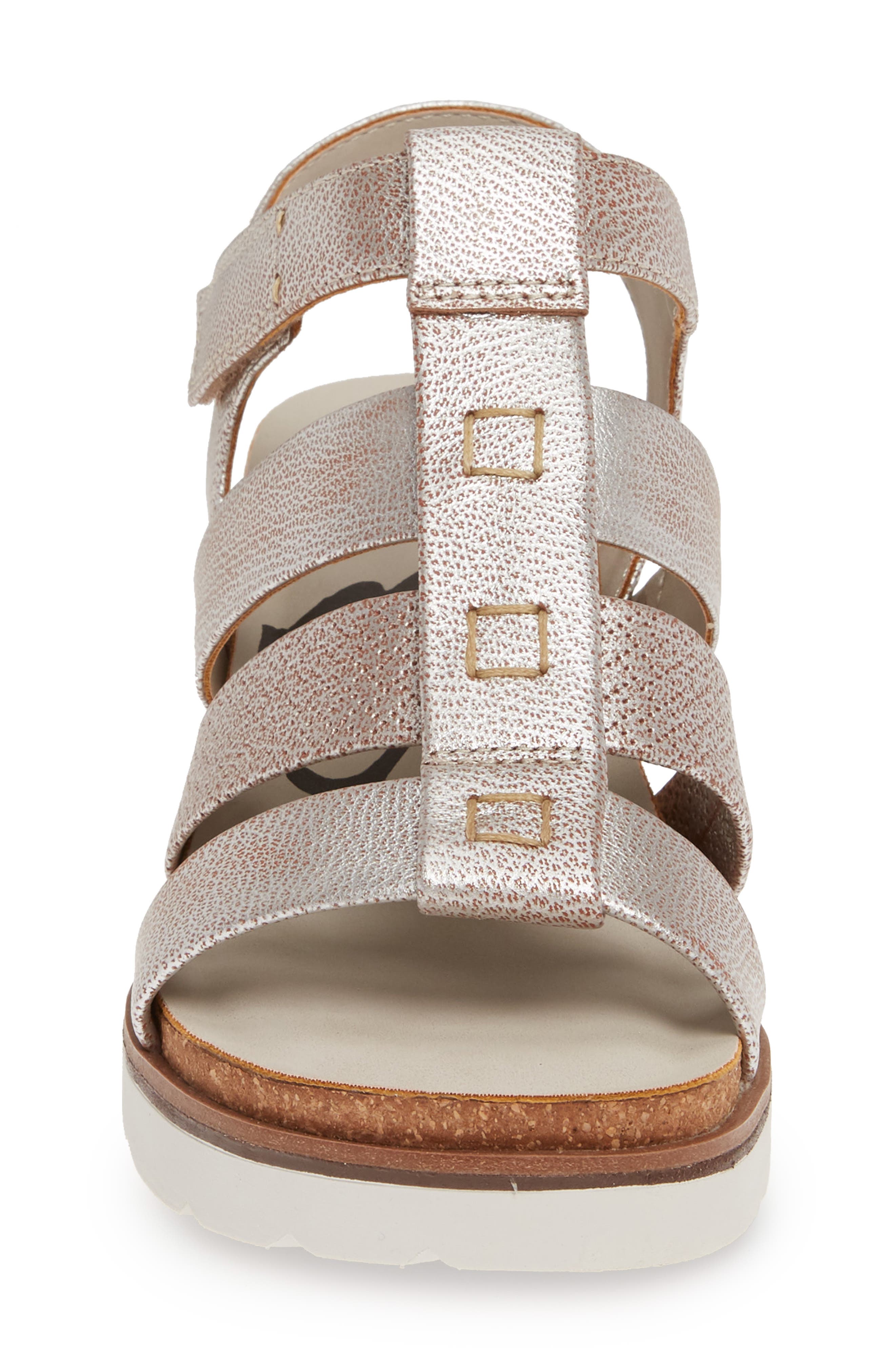 New Moon Wedge Sandal, Alternate, color, SILVER LEATHER
