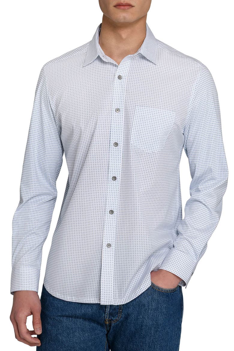 Abstract Dot Reworked Dress Shirt, Main, color, WHITE/ NAVY