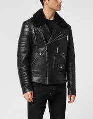 PHILIPP PLEIN Leather Biker Men