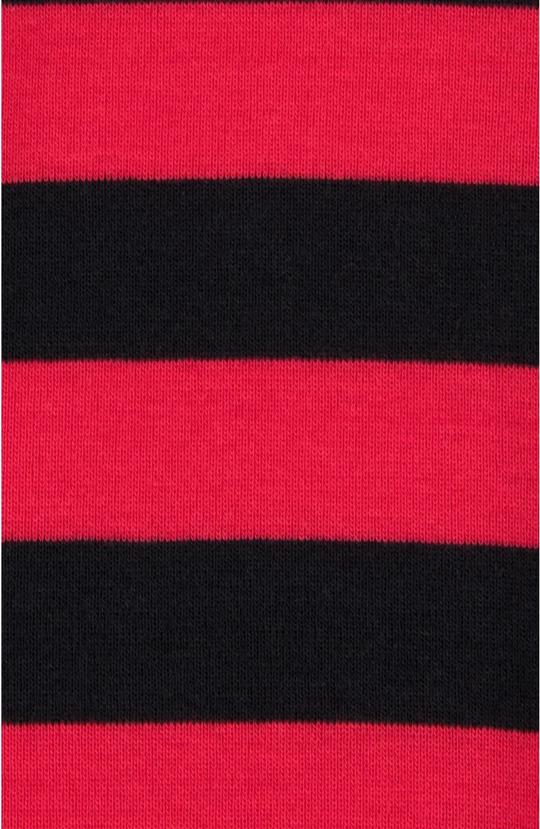 Leveret Footed Printed Cotton Pajamas, Solids, Stripes & Tie Dye, Alternate, color, Striped Red & Black