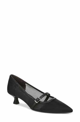 Madelyn Mary Jane Pointed Toe Kitten Heel Pump
