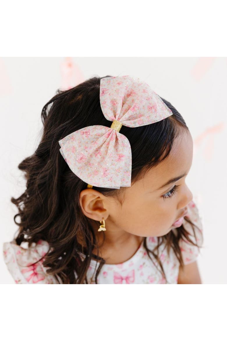 Ditsy Floral Tulle Bow Headband, Alternate, color, Multicolor