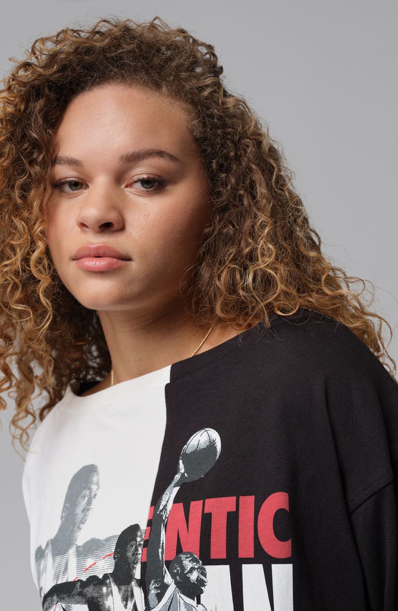 Jordan Flight Graphic Cotton Sweatshirt Dress, Alternate, color, Sail/ Black