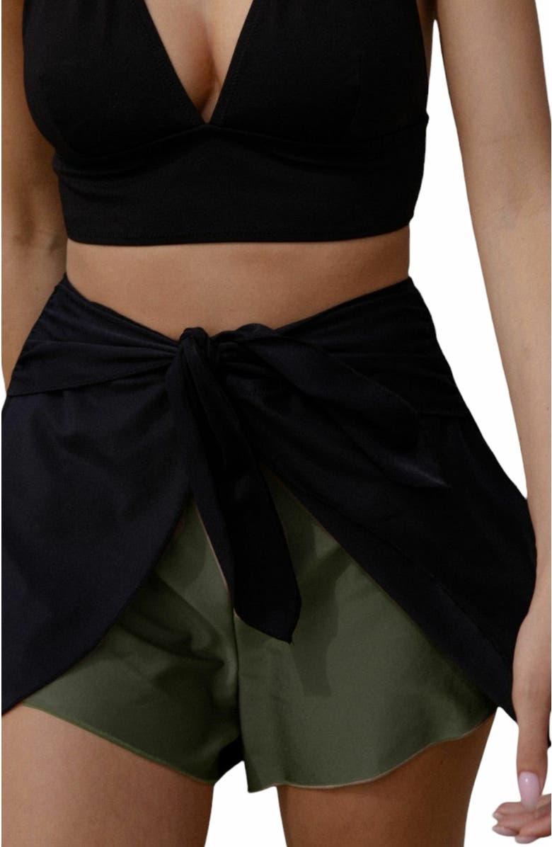 Biliblond Almog Shorts, Alternate, color, Olive Black