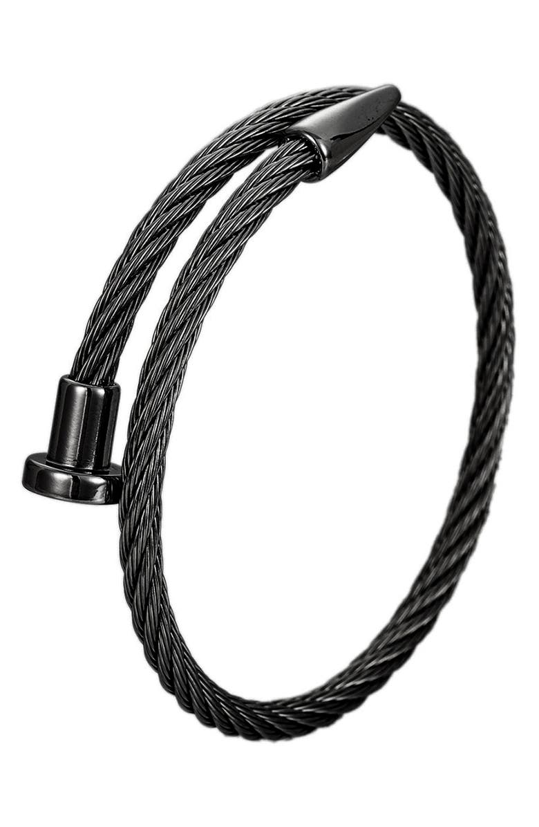 EYE CANDY LOS ANGELES Spike Cuff Titanium Bracelet, Main, color, Silver