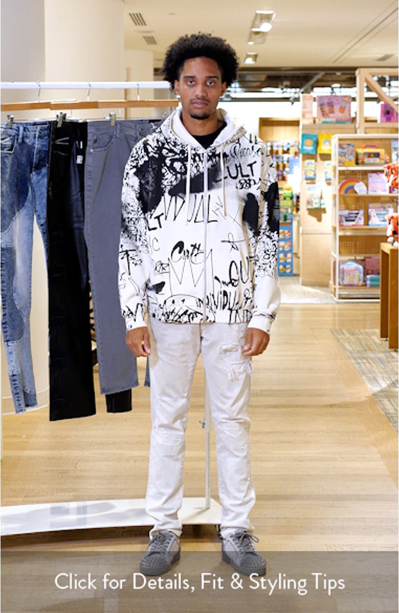 Scribbled Graphic Zip Hoodie, sales video thumbnail