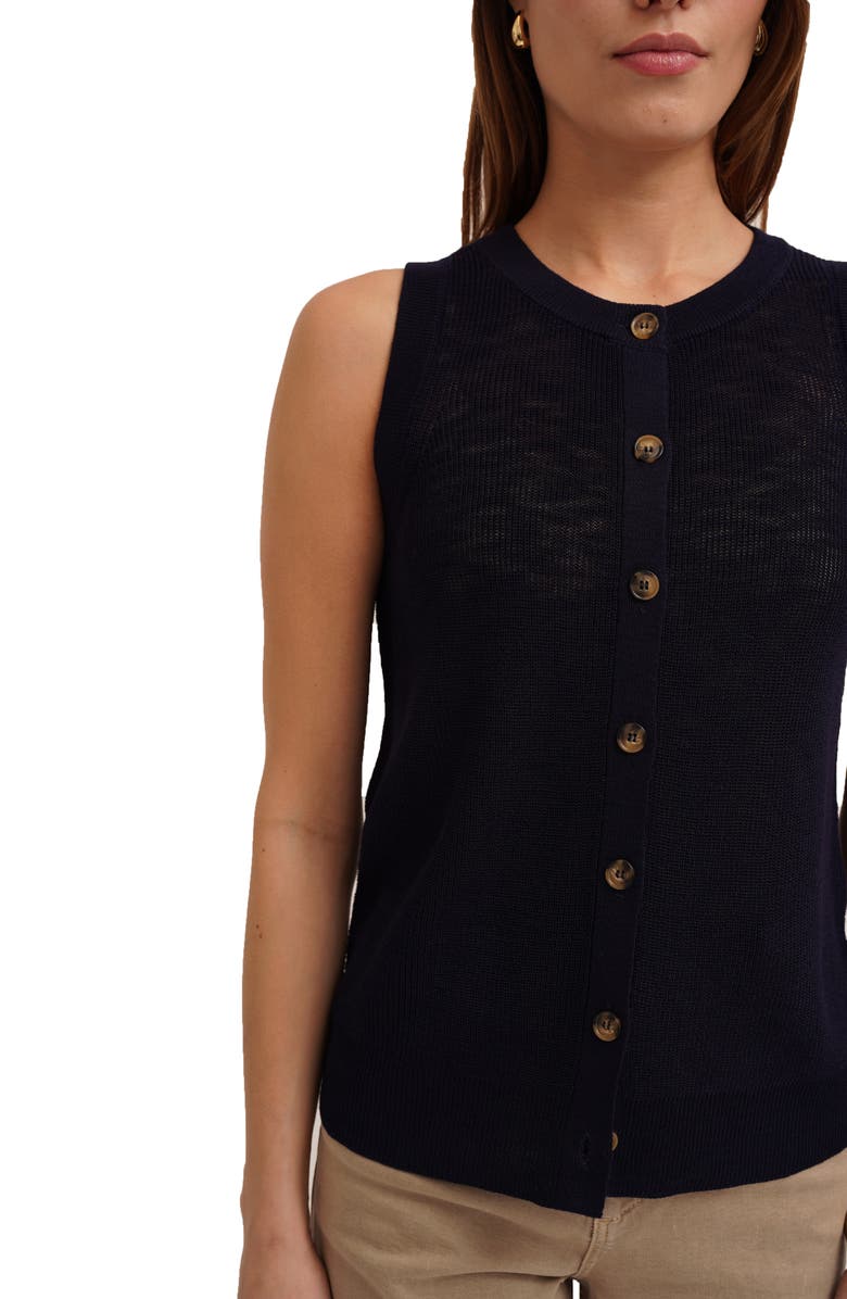 CYRUS Button Front Sleeveless Sweater, Alternate, color, Eclipse