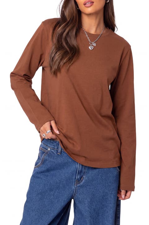 Relaxed Fit Long Sleeve Organic Cotton Layering T-Shirt