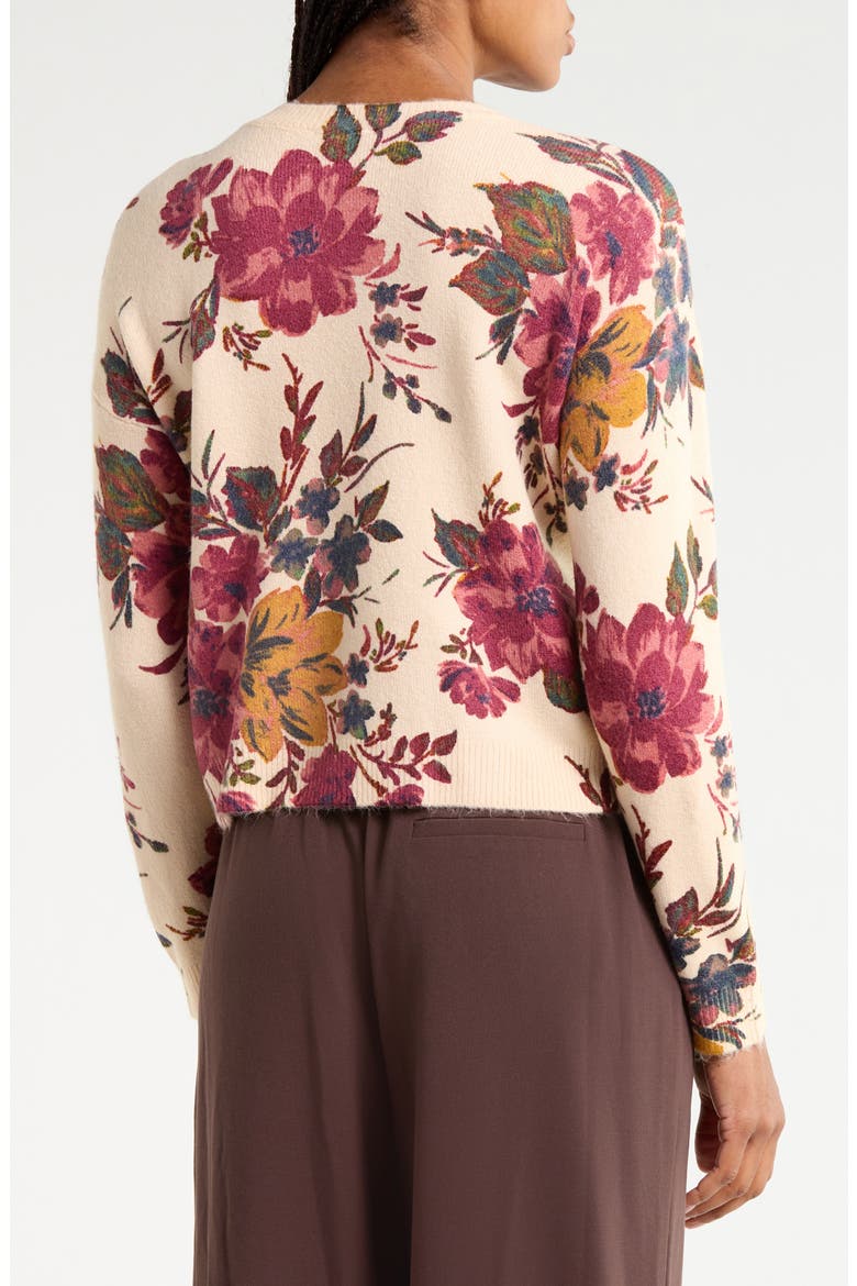 Floral Creweneck Sweater, Alternate, color, NEW IVORY FLORAL