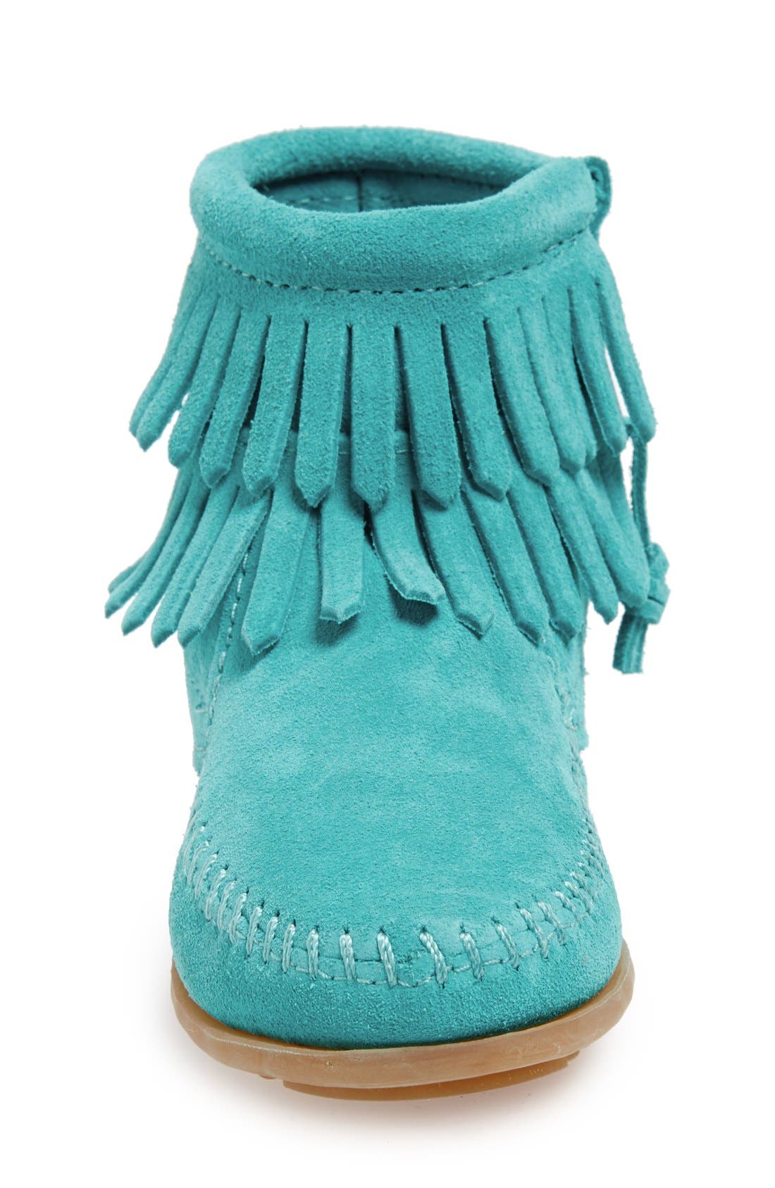 Minnetonka 'Double Fringe' Boot, Alternate, color, Turquoise