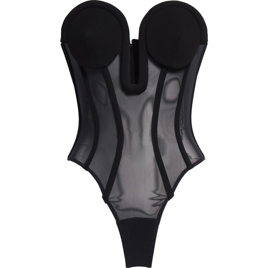 Shop Jean Paul Gaultier The Corset Bodysuit In Black