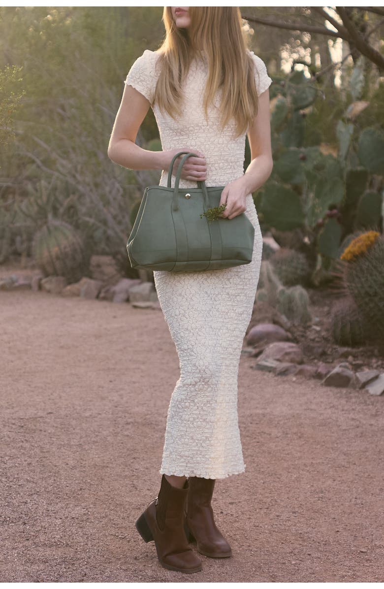 Ezra Arthur Audrey Velvet Leather Top Handle Bag, Alternate, color, Moss