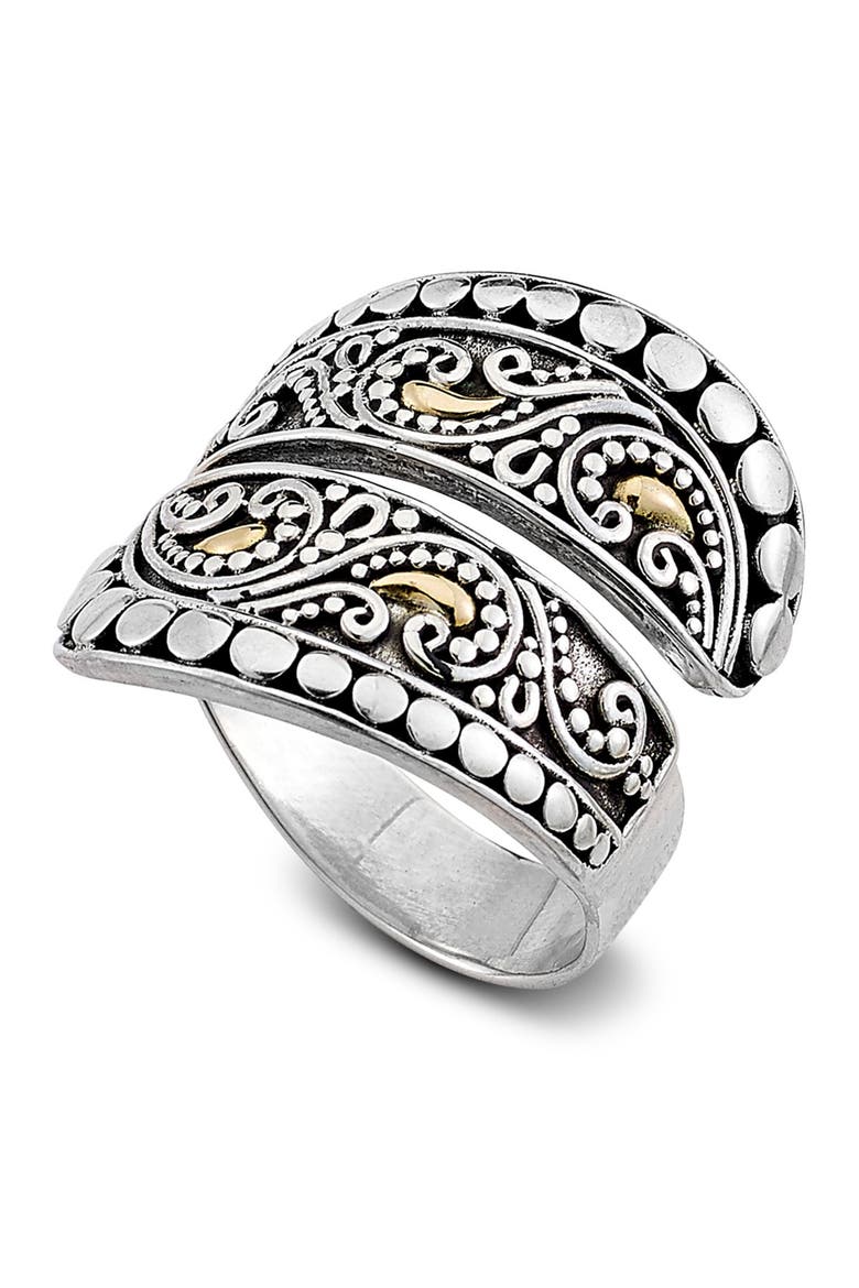 Yin & Yang Filigree Bypass Ring, Main, color, SILVER