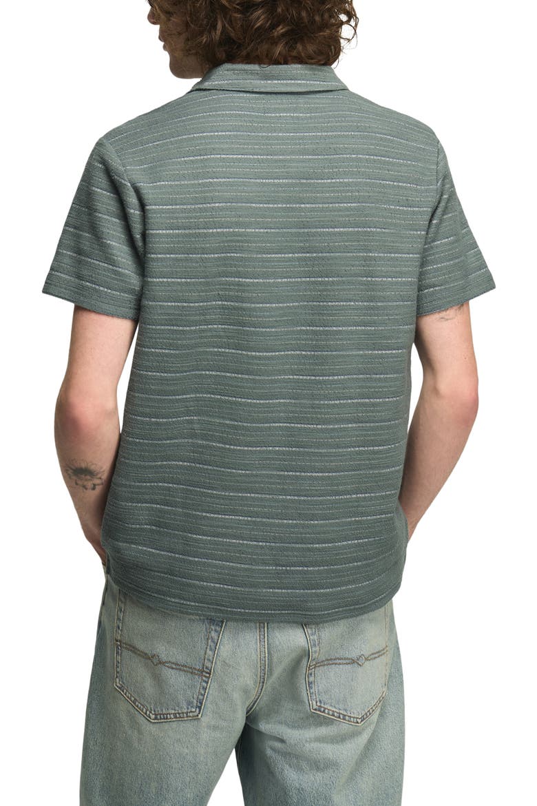 Johnny Collar Stripe Cotton Blend Polo, Alternate, color, GREEN/ BLUE MULTI