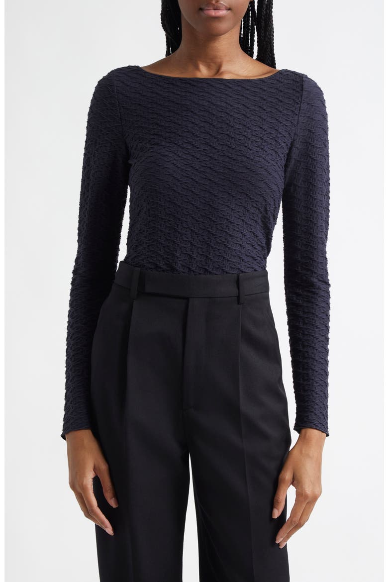 Textured Jersey Top, Main, color, SOLID DARK BLUE
