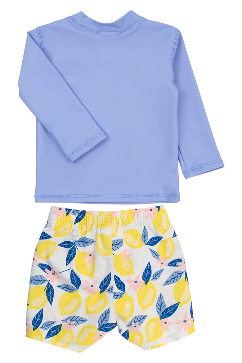 Periwinkle Long Sleeve Two-Piece Rashguard Swimsuit, Alternate, color, BLUE