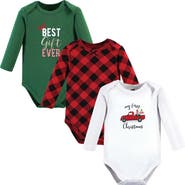 Hudson Baby Infant Breathable Cotton Long-Sleeve Bodysuit Bundle 3 Count