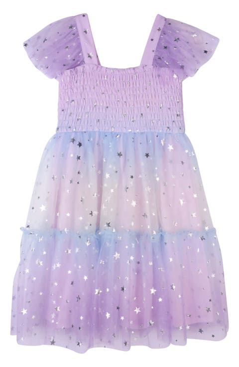 Kids' Foiled Star Mesh Dress (Toddler & Little Kid)