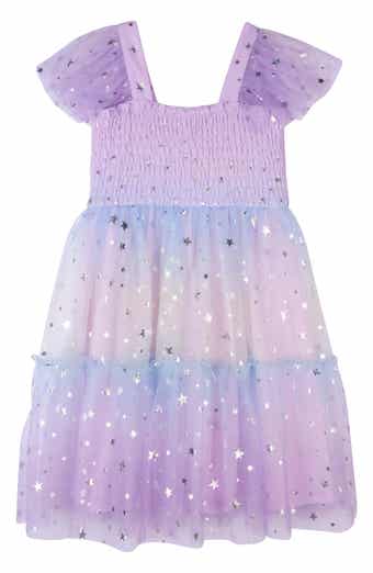 Zunie Kids' Foiled Star Mesh Dress