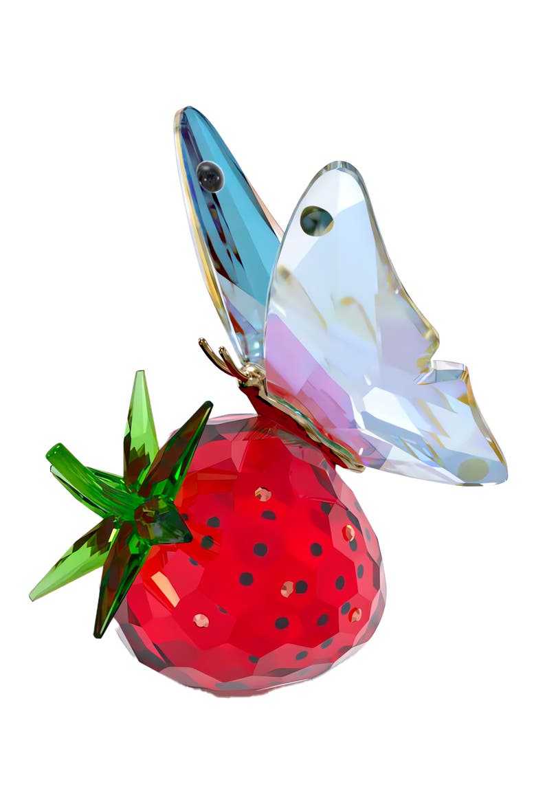 Idyllia Crystal Butterfly & Strawberry, Alternate, color, RED