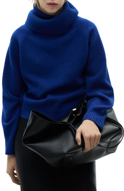Shop Mango Turtleneck Sweater In Vibrant Blue